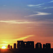 Stonehenge Sunset Poster