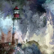 Storm At Point Atkinson Lighthouse Poster