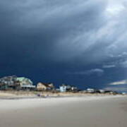 Storm Over Beach Cottages Poster
