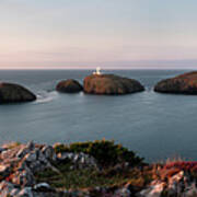 Strumble Head Lighthouse Sunset Pembrokeshire Coast Wales Poster