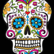 Sugar Skull Day Of The Dead Dia De Los Muertos Poster