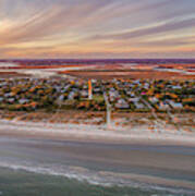 Sullivan's Island Golden Hour Aerial Poster