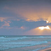 Sun And Clouds In Ilha Deserta. Algarve Poster