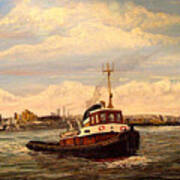 Sun Tug At Blackwall Point River Thames London Poster