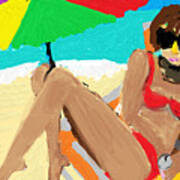 Sunbather With Mask Poster