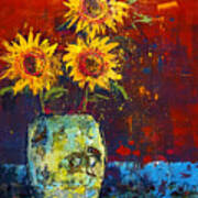 Sunflowers A Blaze Poster