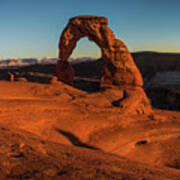 Sunset At Delicate Arch Poster