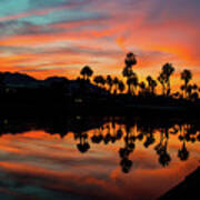 Sunset At Ironwood Cc, Palm Desert, California Poster