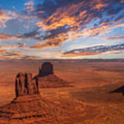 Sunset At Monument Valley Poster