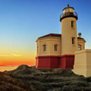 Sunset At The Bandon Lighthouse Poster