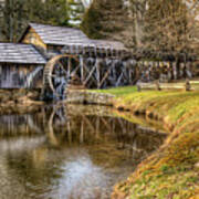 Sunset At The Mabry Mill - Virginia Blue Ridge Parkway Panorama Poster