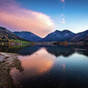 Sunset At The Schliersee Iii Poster