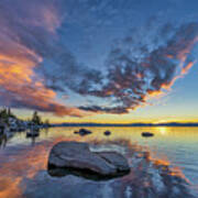 Sunset Reflection, Lake Tahoe Poster