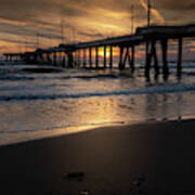 Sunset Santa Monica Pier Ca Poster