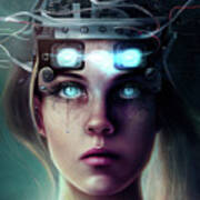 Surreal Art 15 Mind Control Woman Portrait Poster