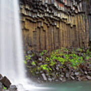 Svartifoss Waterfall And Basalt Columns, Skaftafell National Park, Iceland Poster
