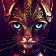 Tabitha The Tabby Cat Warrior Poster