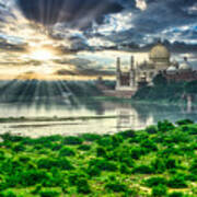 Taj Mahal From The Yamuna River - India Poster