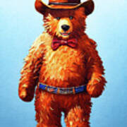 Teddy Bear Cowboy Poster