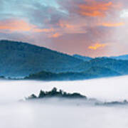 Tennessee Smoky Mountains Island In The Fog Poster