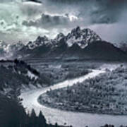 Tetons And The Snake River Poster
