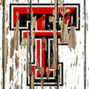 Texas Tech University Vintage College Logo Peeling Barn Wood Paint Poster