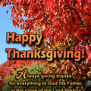 Thanksgiving Card, Ephesians 5 Poster