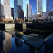 For The Survivors - Ground Zero, 9/11 Memorial. New York City Poster