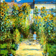 The Artists Garden At Vetheuil 1880 Poster