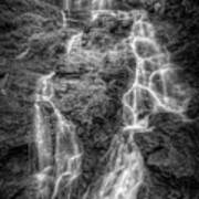 The Beauty Of Amicalola Falls Black And White Poster