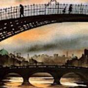 The Ha'penny Bridge, River Liffey. Poster