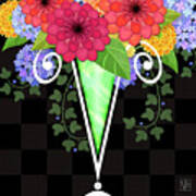 The Letter V For Vase Of Various Flowers Poster