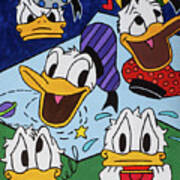 The Many Faces Of A Deranged Duck Poster