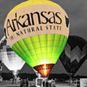 The Natural State Arkansas Hot Air Balloon In Selective Color Poster