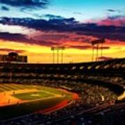 The Oakland-alameda County Coliseum In Sunset Light Poster