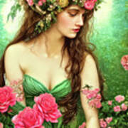 The Pink Rose Goddess Poster