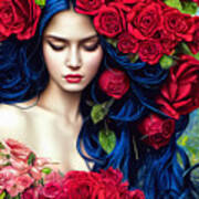 The Red Rose Goddess Poster
