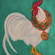 The Rooster And The African Necklace Poster
