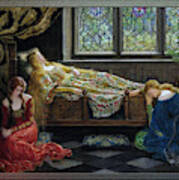 The Sleeping Beauty By John Collier Poster
