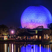 The Spaceship Earth Sphere At Epcot Center Poster