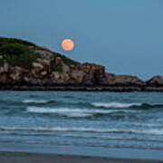 The Strawberry Moon Rising Over Good Harbor Beach Gloucester Ma Island Poster