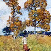 The Two Hickory Trees By Childe Hassam 1919 Poster