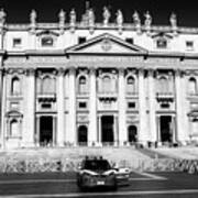 The Vatican From St. Peter's Sqaure Black And White Poster