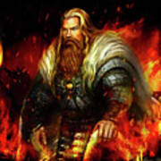 The Viking Chieftain - His Home Ablaze Poster