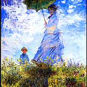 The Walk Lady With A Parasol 1875 Poster