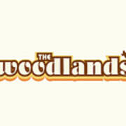 The Woodlands Texas - Retro Name Design, Southeast Texas, Yellow, Brown, Orange Poster