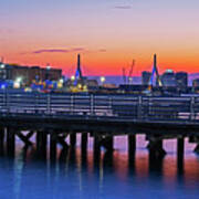 The Zakim Bridge From Lopresti Park East Boston Ma Pier Poster