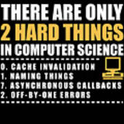 There Are Only 2 Hard Things In Computer Science Poster