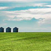 Three Grain Bins Poster