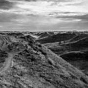 Through The Badlands Black And White Poster